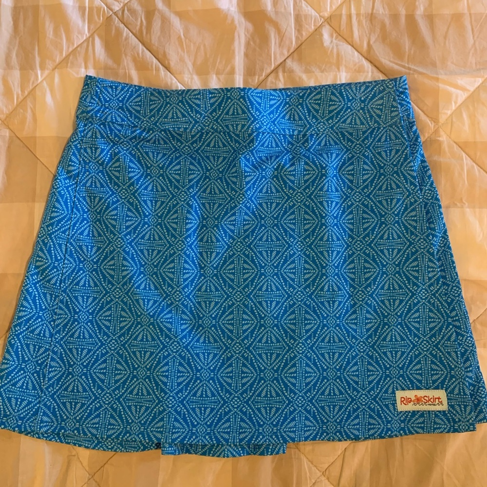 Ripskirt Hawaii Geometric Blue Swim Skirt Coverup Wrap Size XS